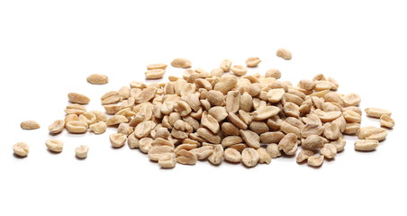 Marinated peanuts, pile isolated on white background