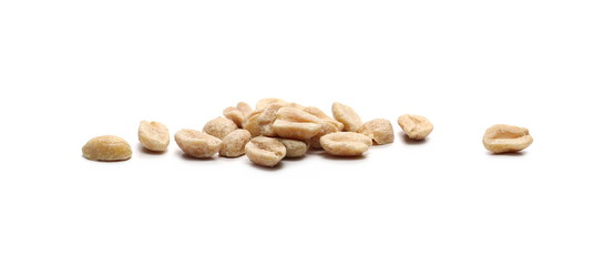 Marinated peanuts, pile isolated on white background