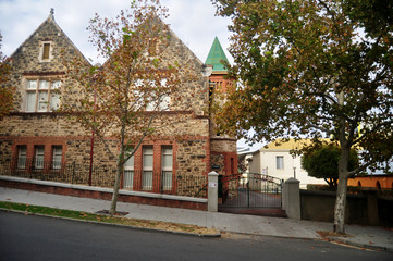 Fototapeta na wymiar Classic building of Mercedes College at Victoria Ave Street in Perth, Australia