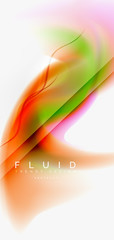 Color flowing wave, trendy liquid design template