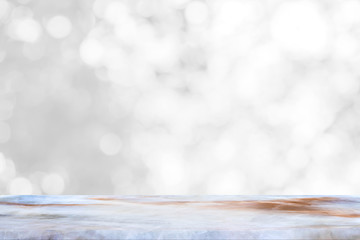 Empty marble table with backdrop blurred nature background, Can be used for display your product