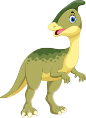 Cute Parasaurolophus dinosaur cartoon