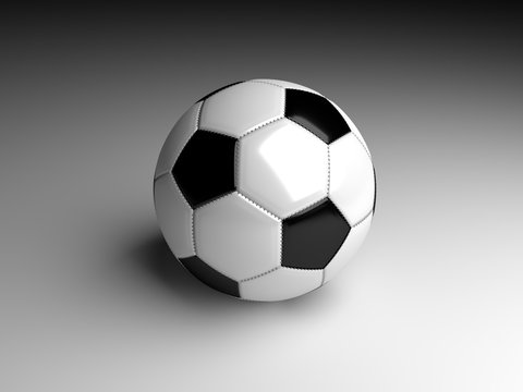 3d rendering black and white soccer football