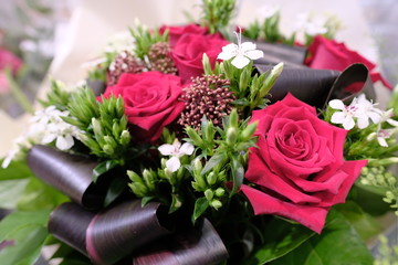 Romantic Flower bouquet arrangement with special pink red white rose