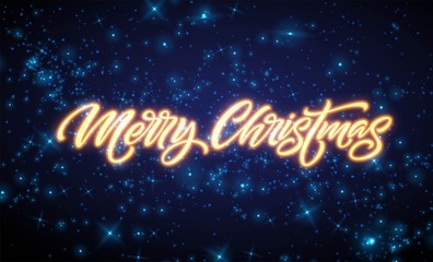 Merry Christmas neon lettering