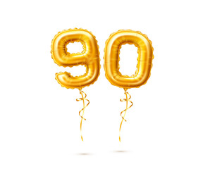 Vector realistic ninety balloons numbers for party