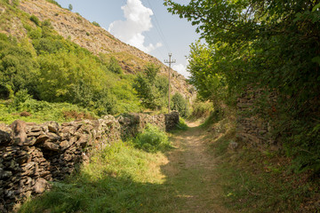 Fototapeta na wymiar Road through the mountain in the valley of aran