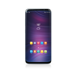 Isolated modern smartphone with shadow 3d rendering