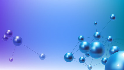 Blue molecule background with copy space, eps10 vector