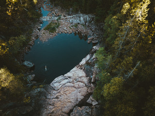 A girl swimming in the Solbergelva river