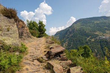 Road through the mountain in the valley of aran
