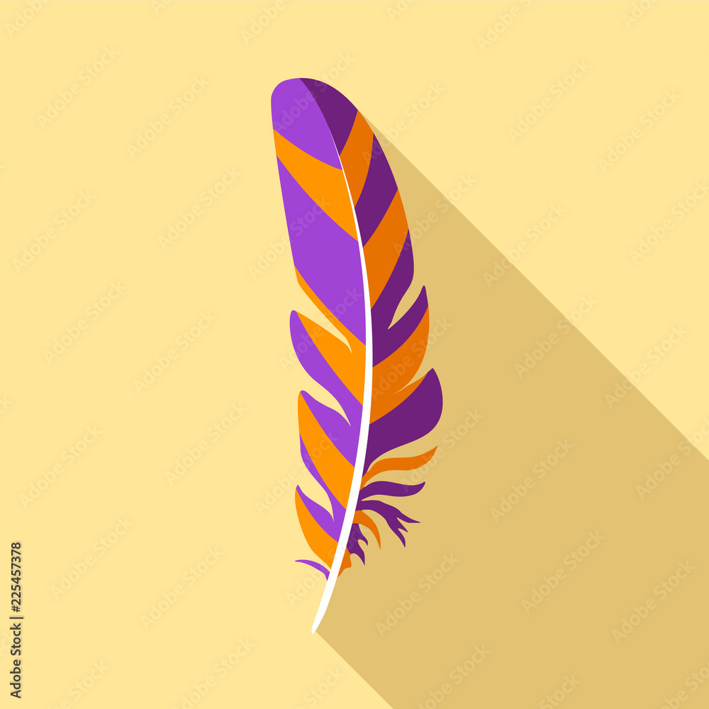 Sticker bird feather icon. flat illustration of bird feather vector icon for web design