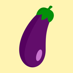 Eggplant icon. Flat illustration of eggplant vector icon for web design