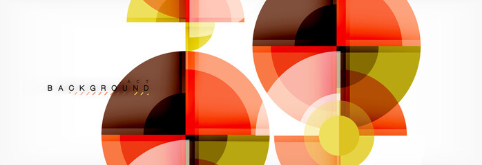 Obraz premium Abstract background - multicolored circles, trendy minimal geometric design