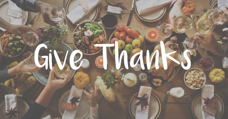 Thnaksgiving Blessing Celebrating Grateful Meal Concept - obrazy, fototapety, plakaty