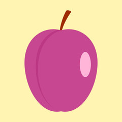 Plum icon. Flat illustration of plum vector icon for web design