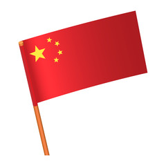 National China flag icon. Isometric of national China flag vector icon for web design isolated on white background