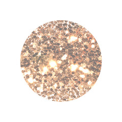 Round with gold glitter isolated on white background. Can be used as place for your text, design element
