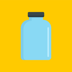 Chemistry jar icon. Flat illustration of chemistry jar vector icon for web design