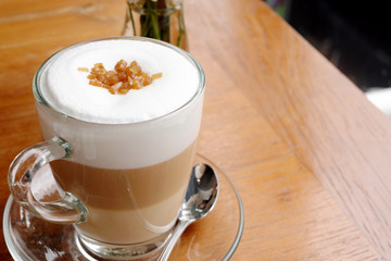 Cup of latte coffee