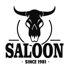 Skull saloon logo. Simple illustration of skull saloon vector logo for web design isolated on white background