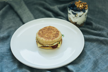 hamburger on plate