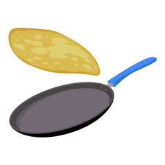 Griddle pan icon. Flat illustration of griddle pan vector icon for web design