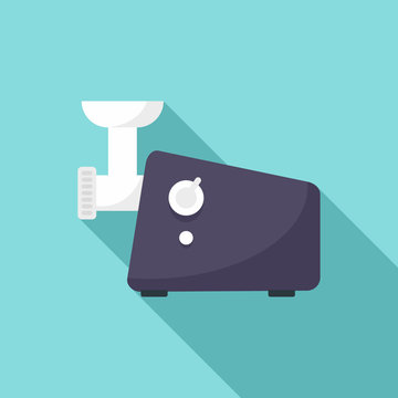 Meat grinder machine icon. Flat illustration of meat grinder machine vector icon for web design