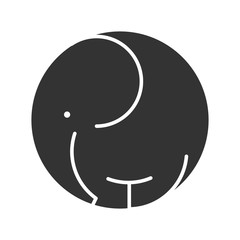 Elephant symbol icon wild animal black silhouette logo template
