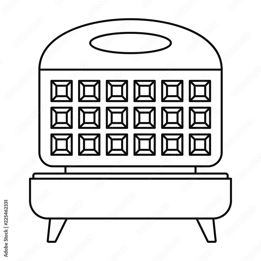 Sticker Waffle cooker icon. Outline waffle cooker vector icon for web design isolated on white background