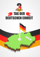 German unity day concept background. Isometric illustration of german unity day vector concept background for web design