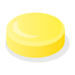 Yellow candy jelly icon. Isometric of yellow candy jelly vector icon for web design isolated on white background