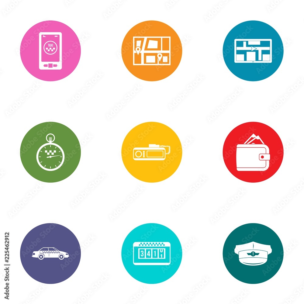 Poster terrain orientation icons set. flat set of 9 terrain orientation vector icons for web isolated on wh
