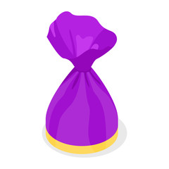 Purple bonbon icon. Isometric of purple bonbon vector icon for web design isolated on white background