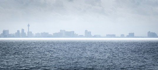 Naklejka premium skyline with cityscape