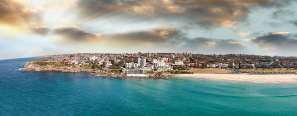 Bondi Beach panoramic aerial skyline, Sydney