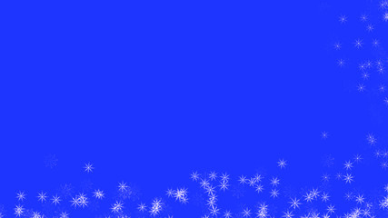 Abstract background with a variety of colorful snowflakes. Big and small.