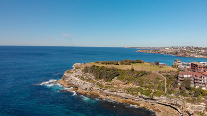 Aerial view of Bondi Beach on a sunny day, Australia