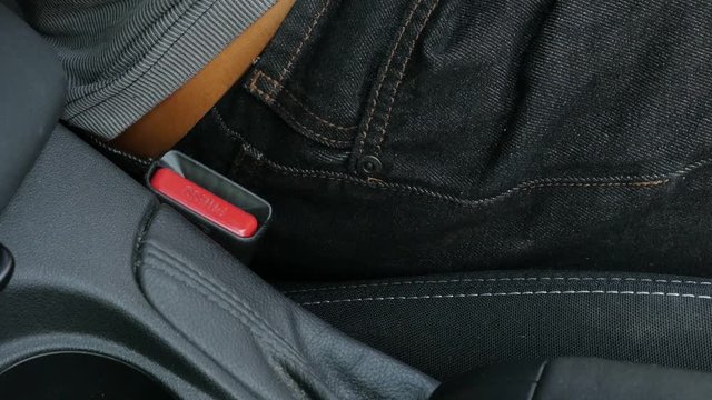 Security 3-point seat belt on driver side slow-mo video