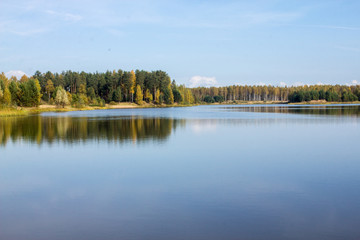 beautiful autumn landscape on a warm day