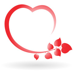 Vector heart cheerful white background