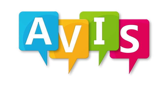 Avis - letters written in beautiful boxes on white background