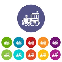Fototapeta premium Railroad icons color set vector for any web design on white background