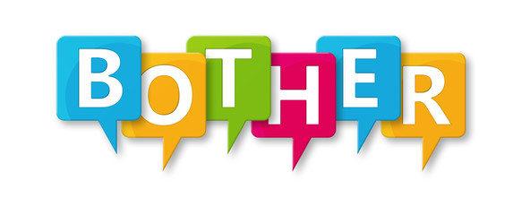 Bother - letters written in beautiful boxes on white background