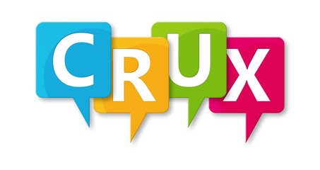 Crux - letters written in beautiful boxes on white background