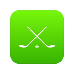 Hockey icon digital green for any design isolated on white vector illustration