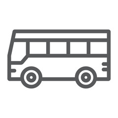 Bus line icon, traffic and public, vehicle sign, vector graphics, a linear pattern on a white background.