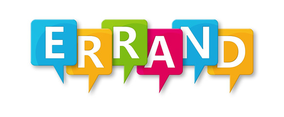 Errand - letters written in beautiful boxes on white background