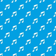 Music note pattern vector seamless blue repeat for any use