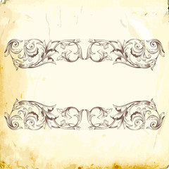 Vector baroque of vintage elements for design. 